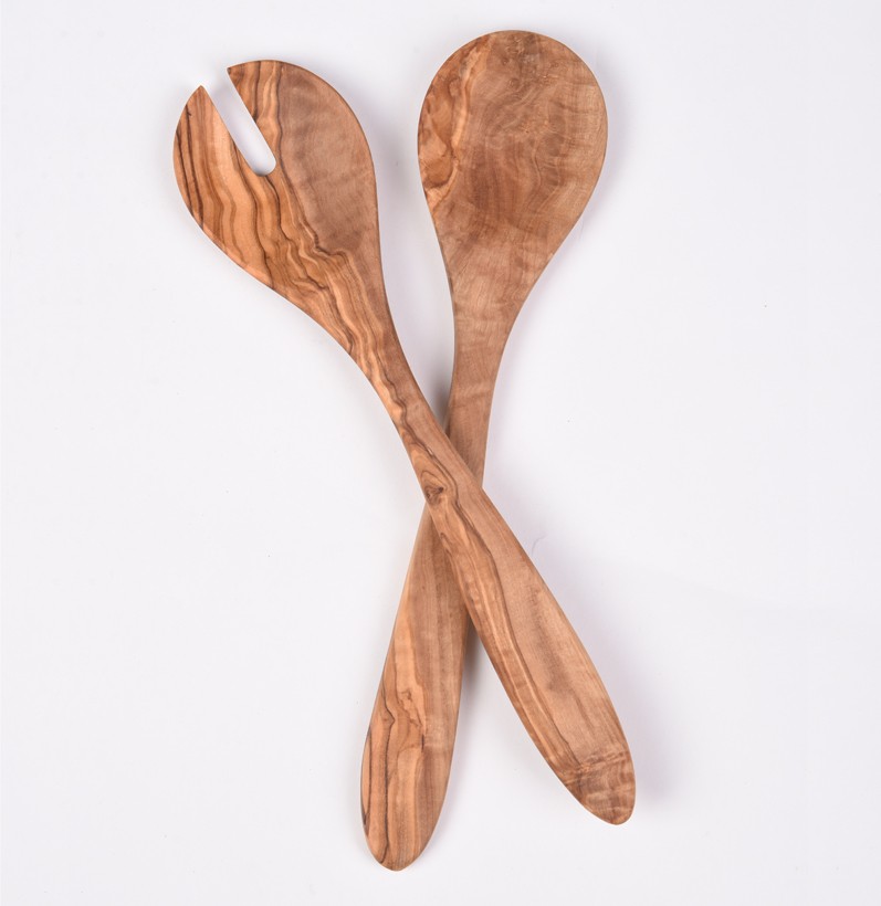 Olive Wood Pair of Salad Serving Set