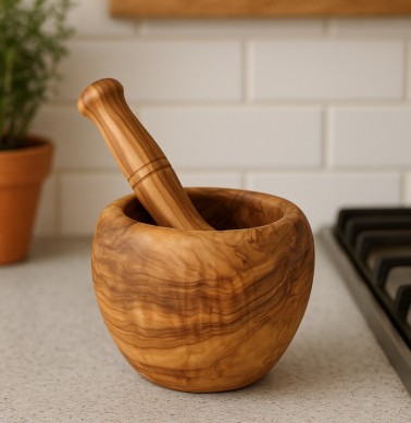Olive Wood Mortar & Pestle MM
