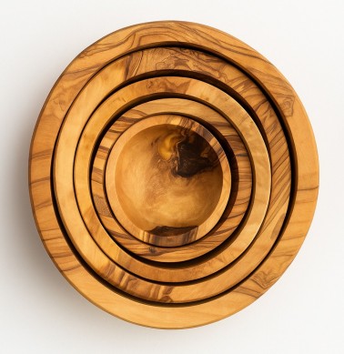 Olive Wood Nesting Bowls/Set of 5